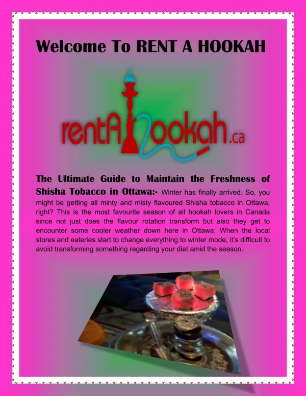 Hookah bar Ottawa, Hookah Party Rentals - rentahookah.ca