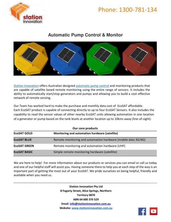 Automatic Pump Control & Monitor