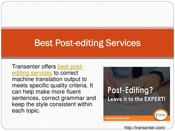 Best Post-editing Services