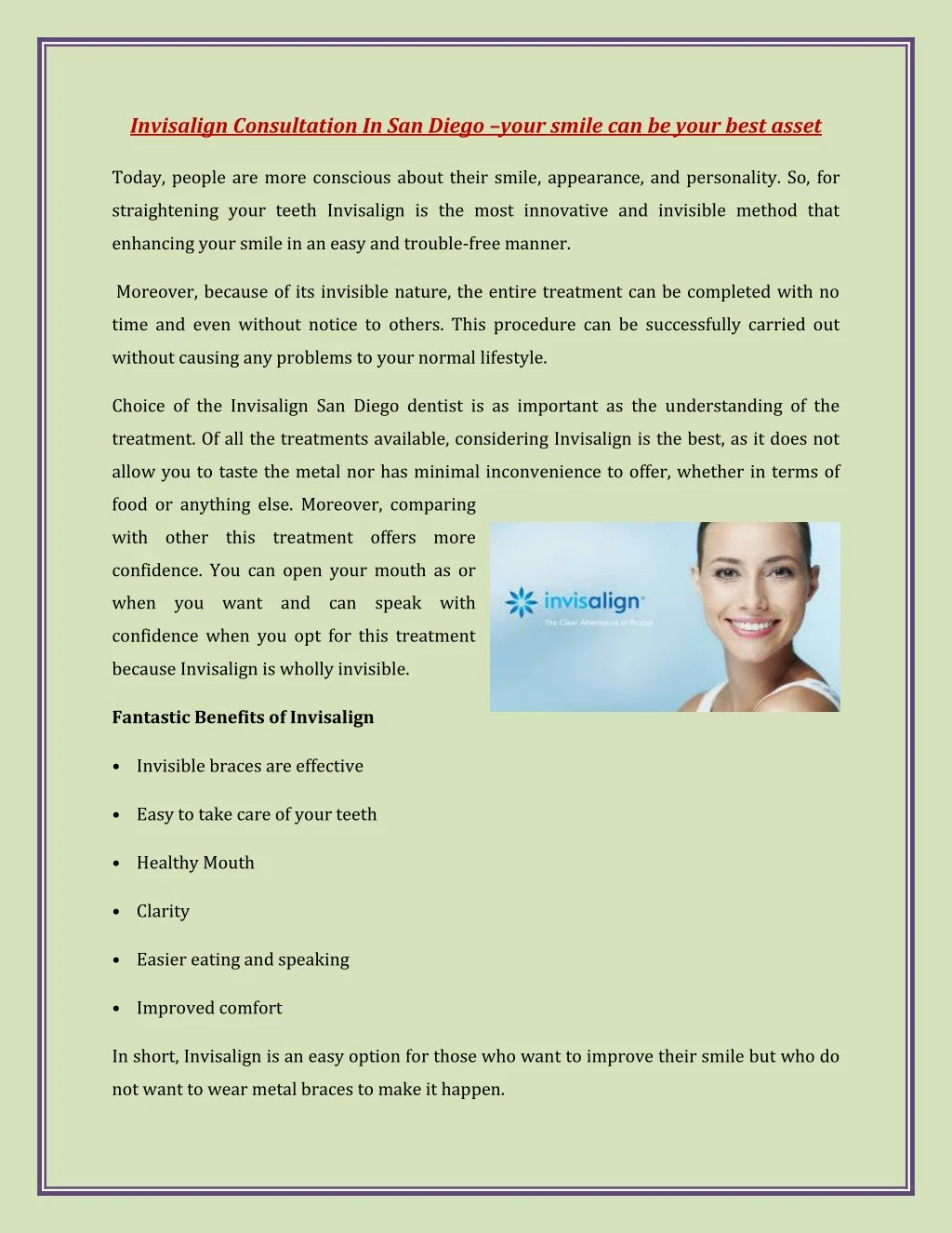 invisalign consultation in san diego your smile