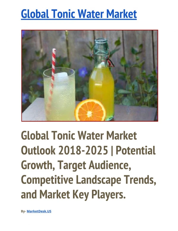 Global tonic water market 2019