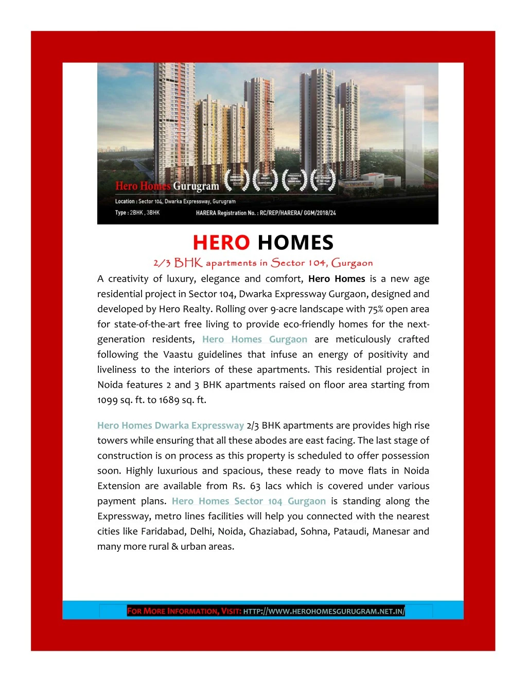 hero homes 2 3 bhk apartments in a creativity