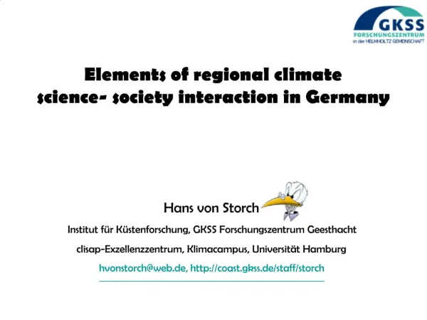 Elements of regional climate science- society interaction in Germany