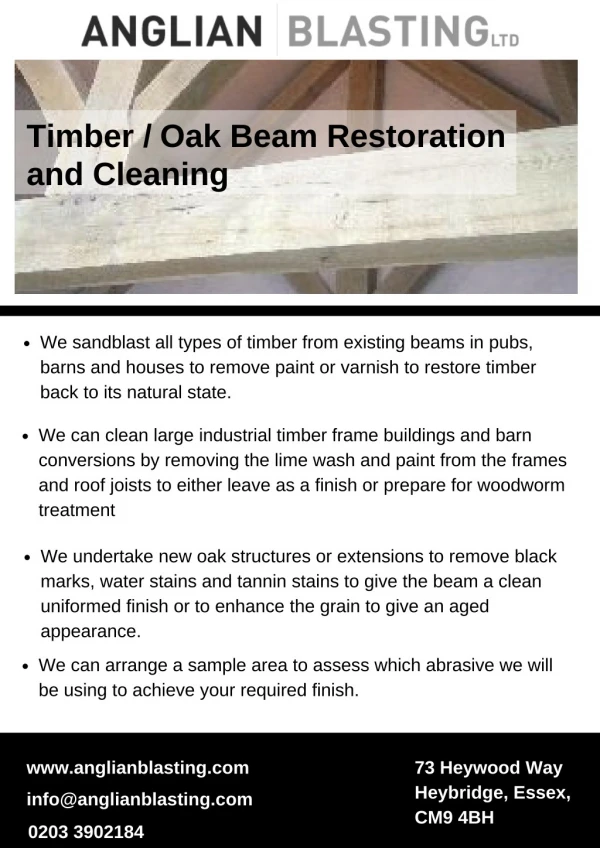 Oak Beam Restoration in Essex - Anglian Blasting