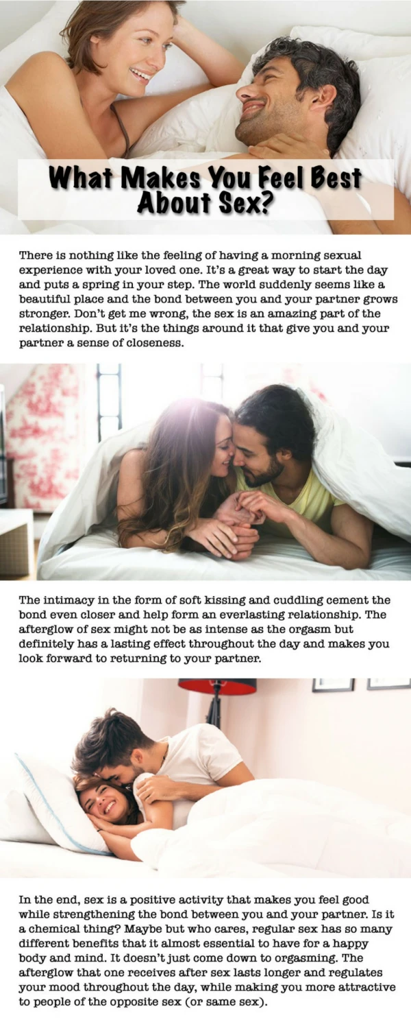 What Makes You Feel Best About Sex