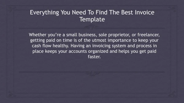 Everything You Need To Find The Best Invoice Template