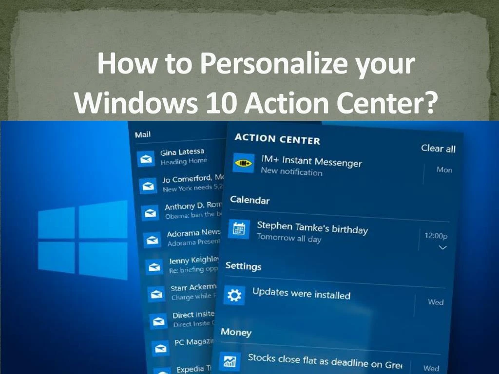 how to personalize your windows 10 action center