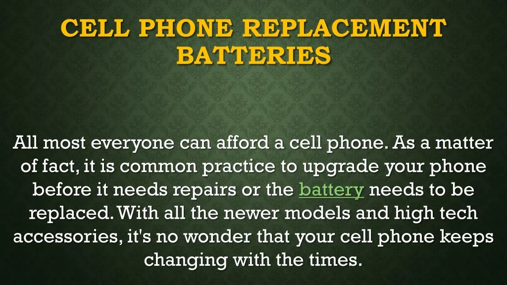 cell phone replacement batteries