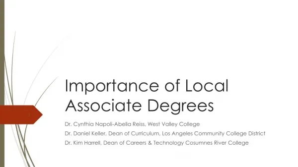 Importance of Local Associate Degrees