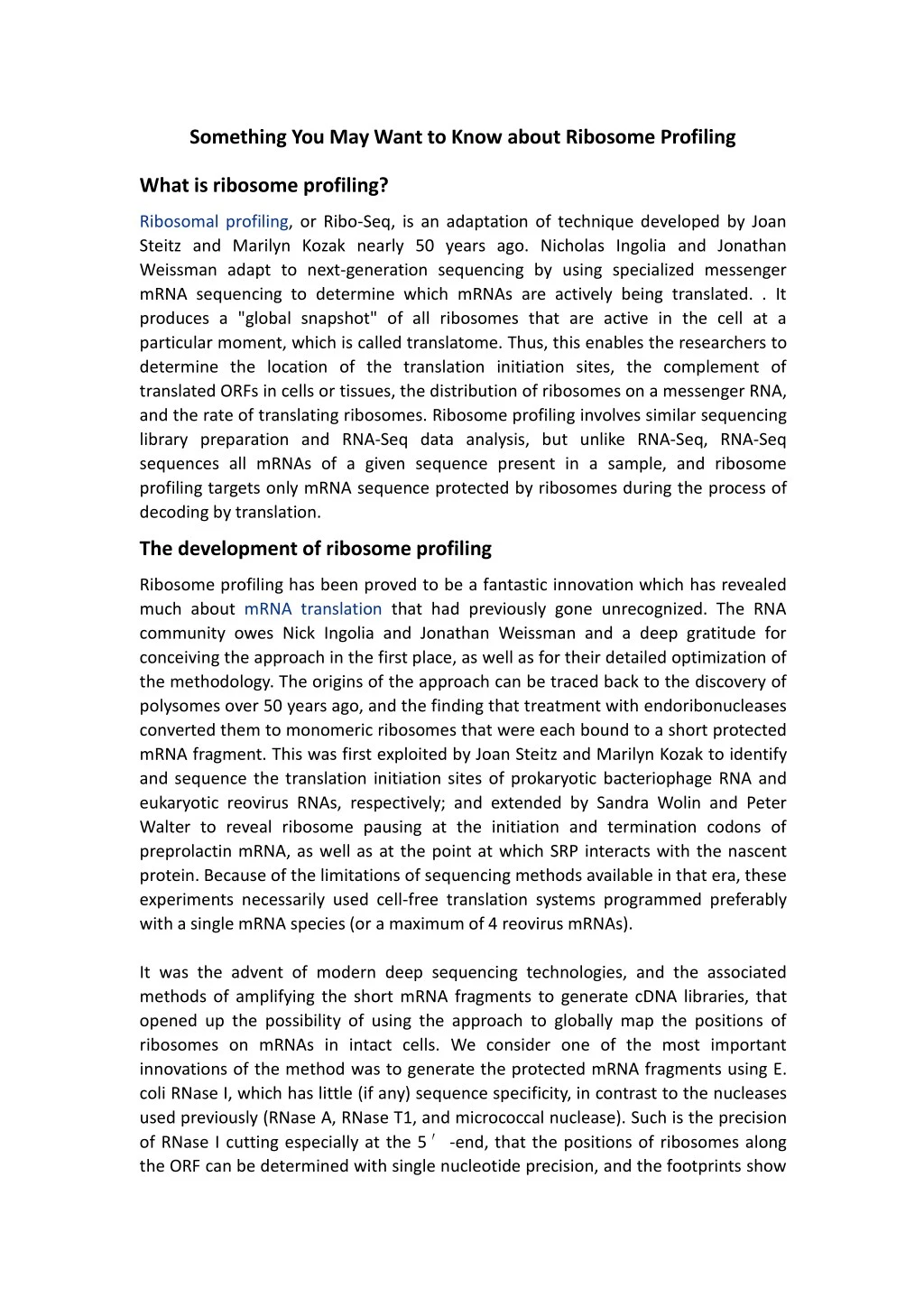 something you may want to know about ribosome