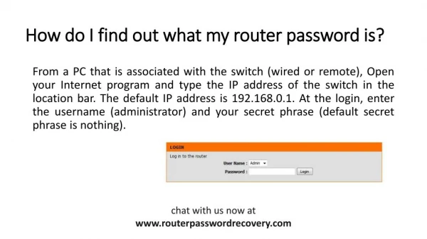 How do I find out what my router password is?