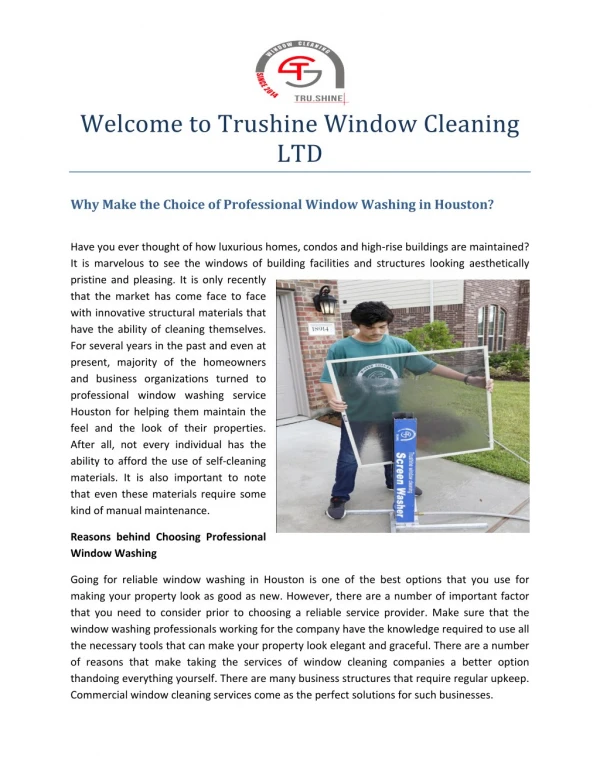 Residential Window Washing Services, Commercial Window Cleaning Services