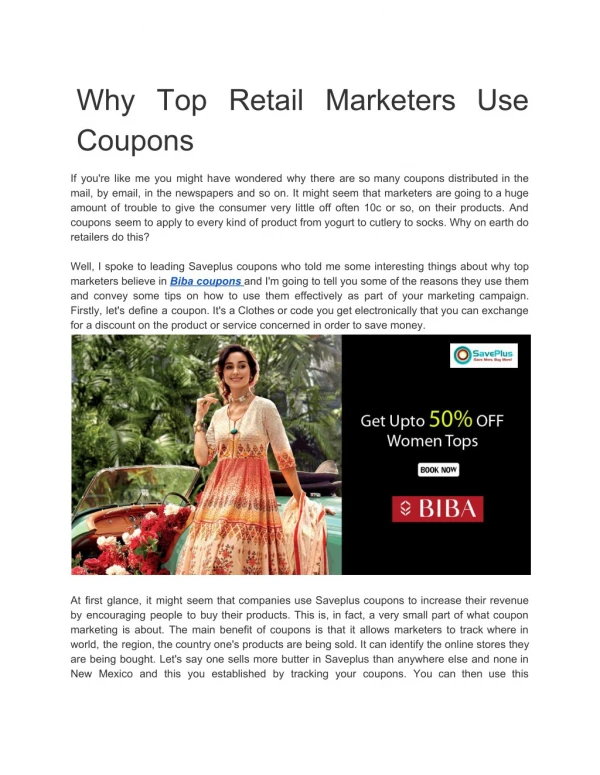 Why Top Retail Marketers Use Coupons