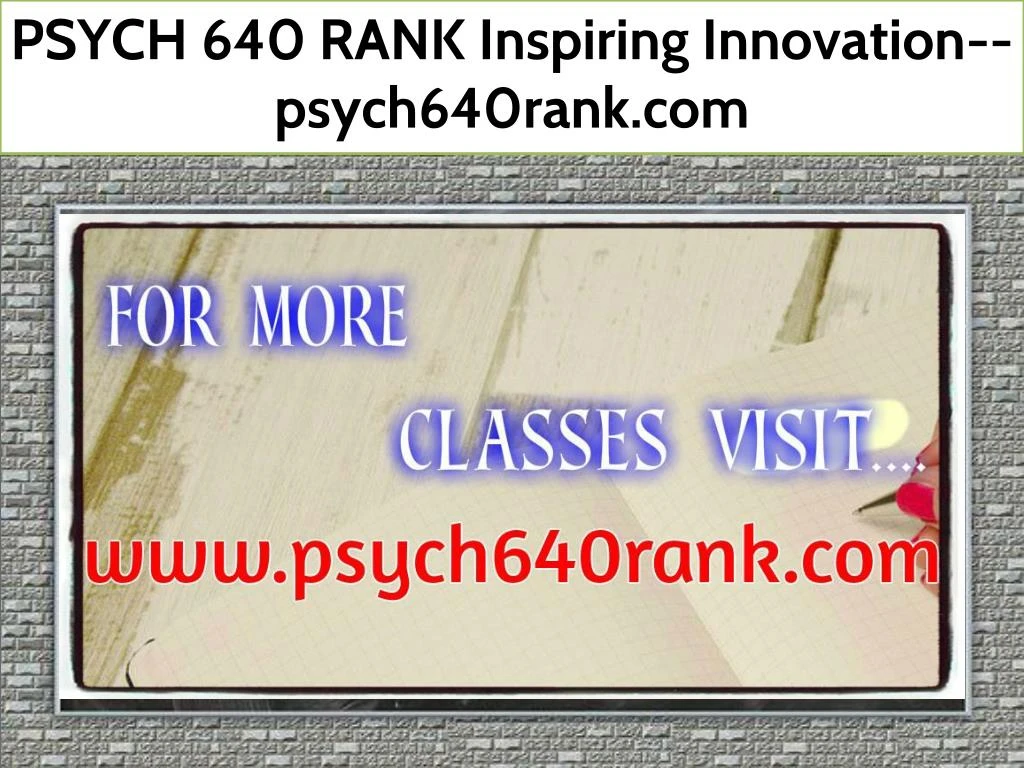 psych 640 rank inspiring innovation psych640rank