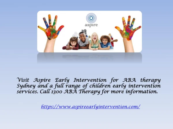 ABA Therapy Sydney - Aspire Early Intervention Services.