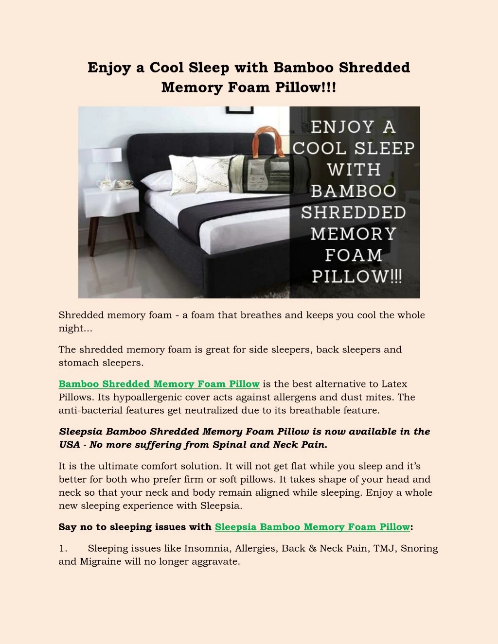 enjoy a cool sleep with bamboo shredded memory