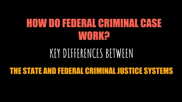 How Do Federal Criminal Case Work? Key Differences Between The State And Federal Criminal Justice Systems