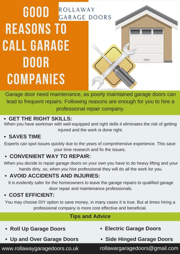 Good Reasons to Call Garage Door Companies