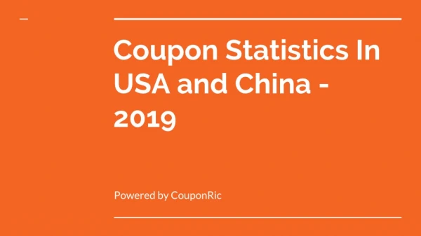 Coupon Industry Trends 2019 in USA and China