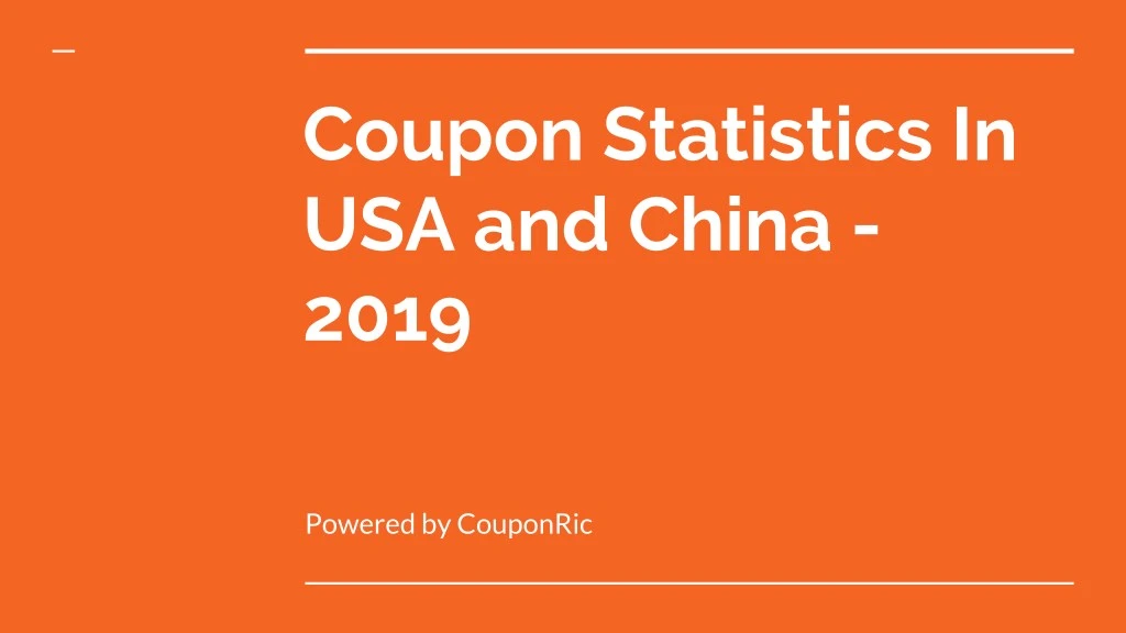coupon statistics in usa and china 2019