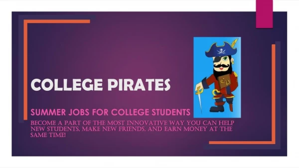 Great Opportunity Summer jobs for college students
