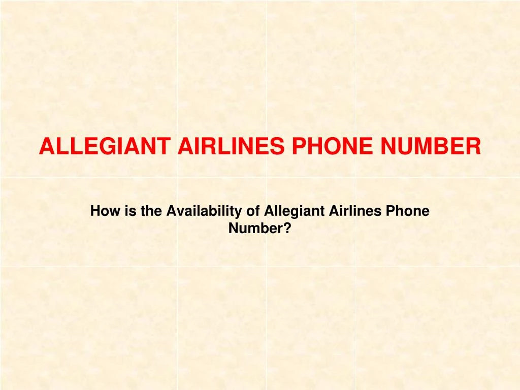 allegiant airlines phone number