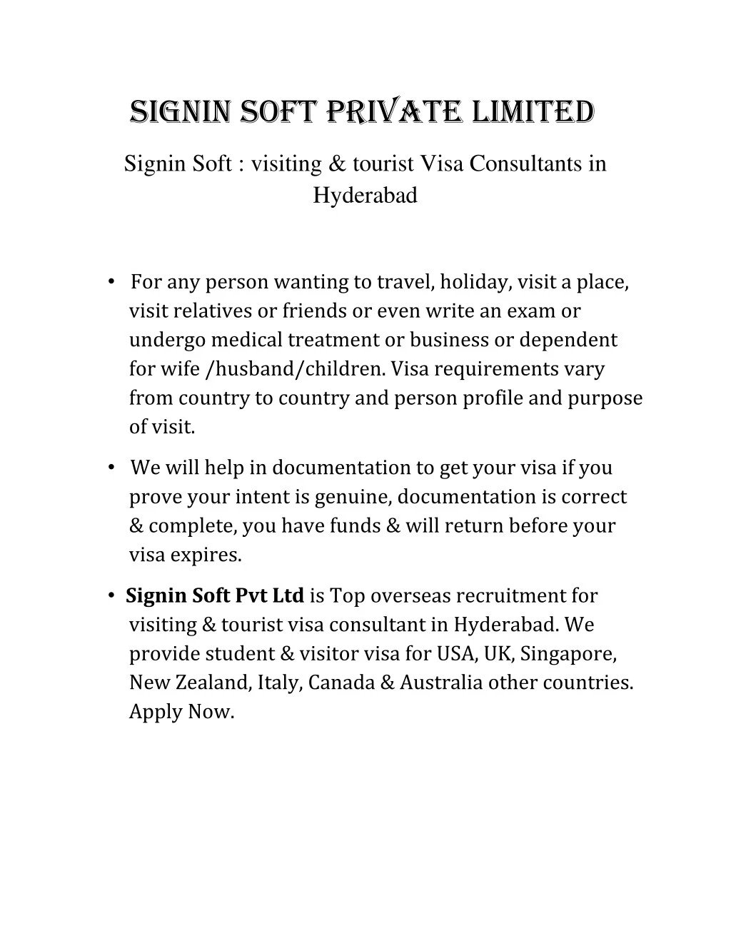 signin soft private limited