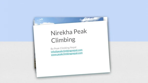 Nirekha Peak Climbing Nepal