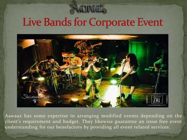 Live Bands for Corporate Event