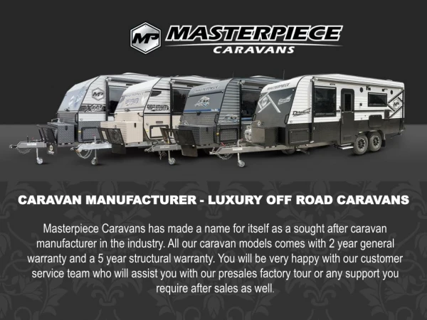 Off Road Luxury Caravans in Melbourne