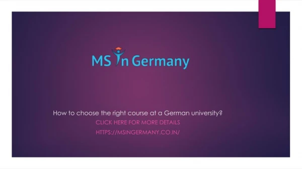 How to choose the right course at a German university?