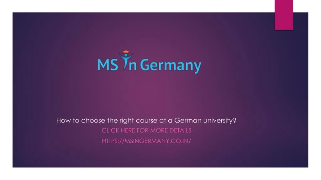 how to choose the right course at a german university