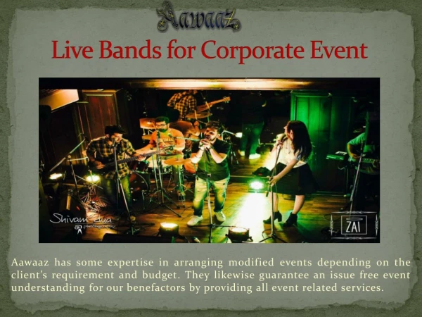 Live Bands for Corporate Event