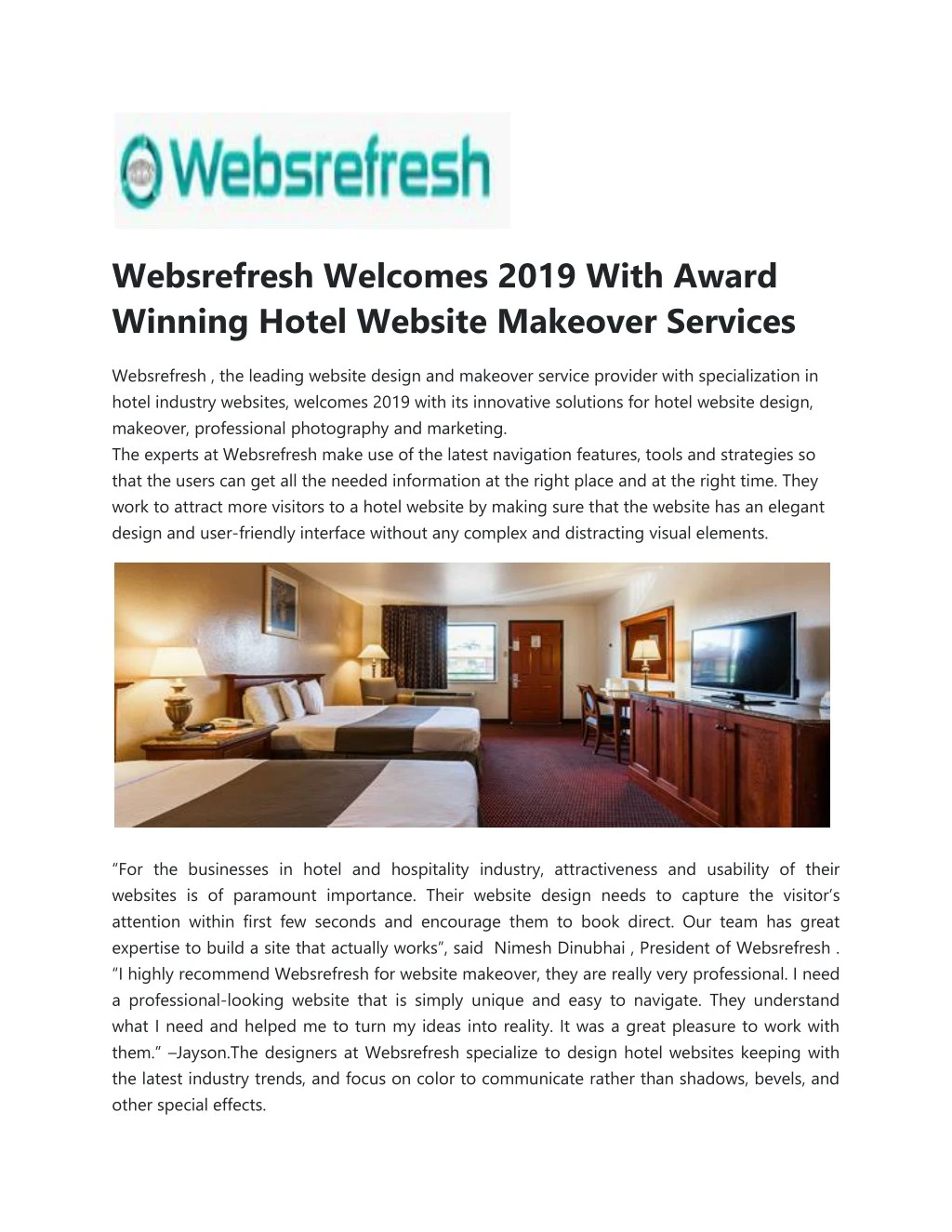 websrefresh welcomes 2019 with award winning