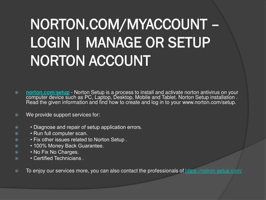 norton com myaccount login manage or setup norton account