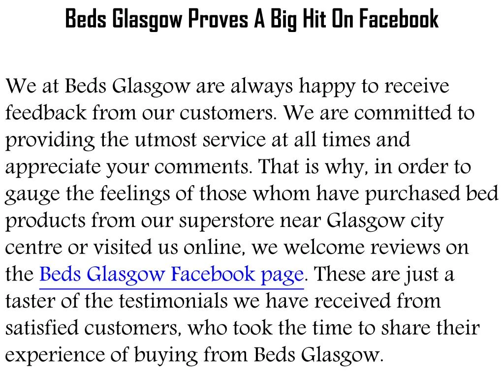 beds glasgow proves a big hit on facebook