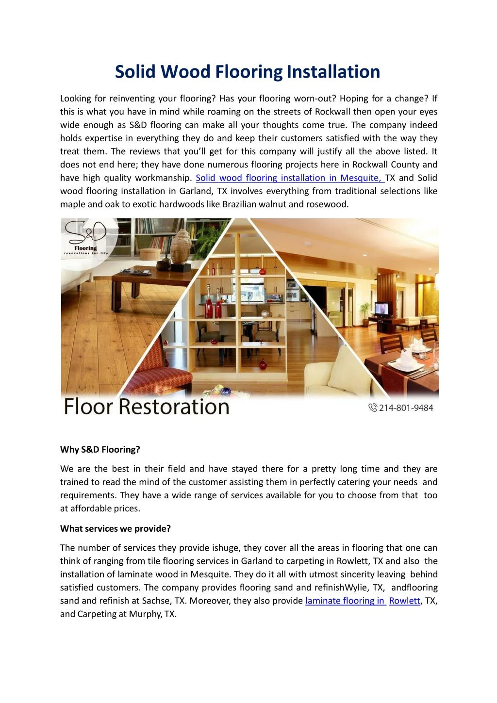 solid wood flooring installation