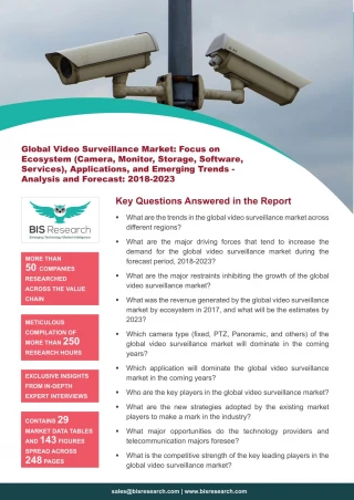 Video Surveillance Market Research, 2018-2023