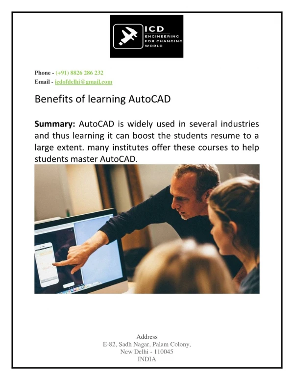Benefits of learning AutoCAD