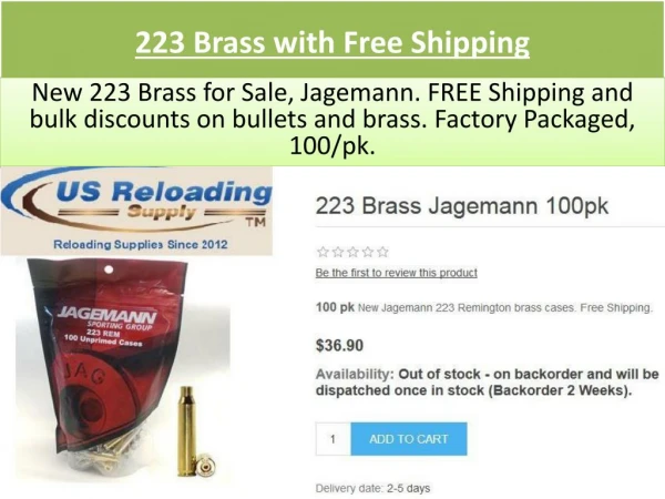 223 Brass with Free Shipping