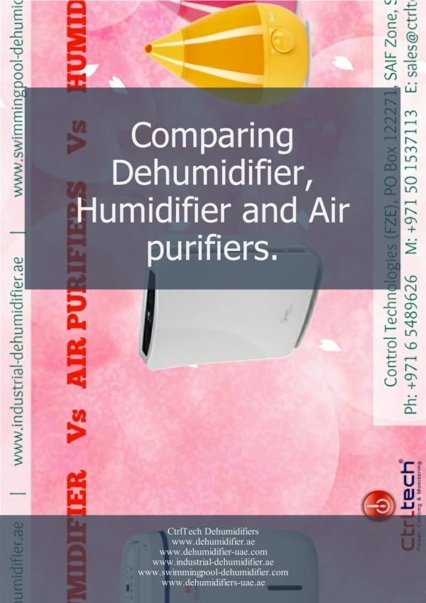 Compare Dehumidifier, Humidifier and Air purifier