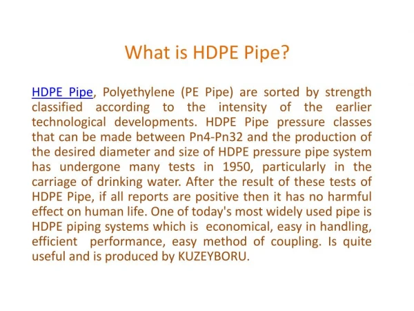 HDPE Pipes Manufacturer