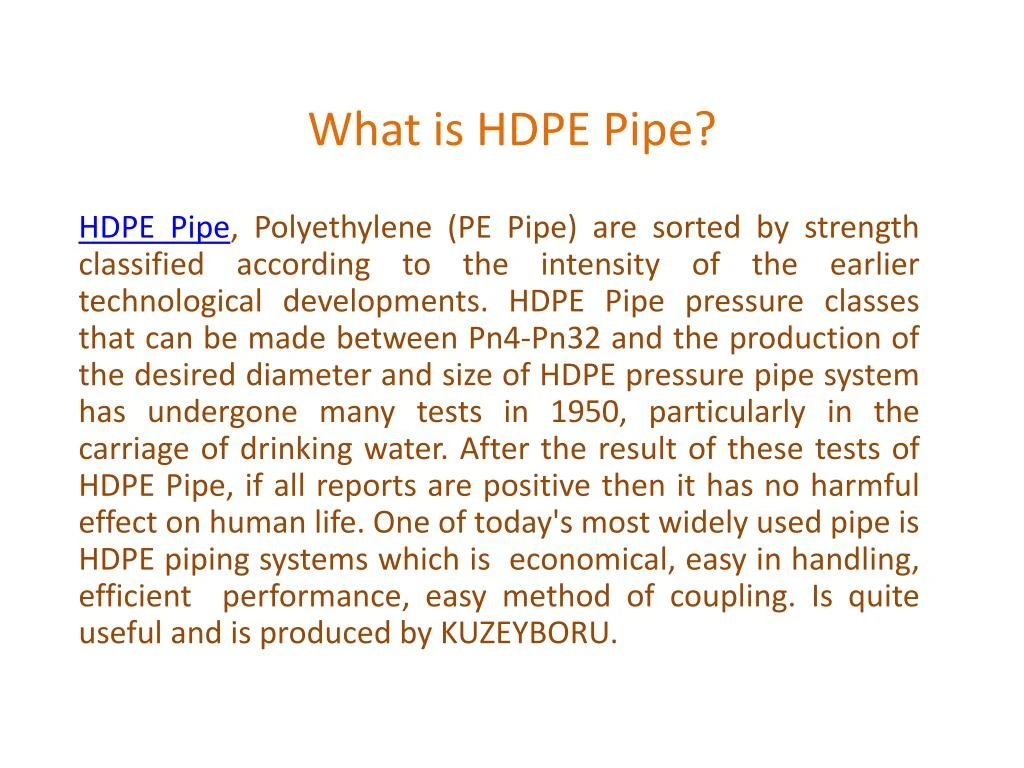 what is hdpe pipe
