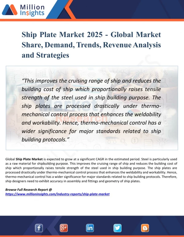 Ship Plate Market Business Overview, Production, Consumption, By Players, Forecast To 2025