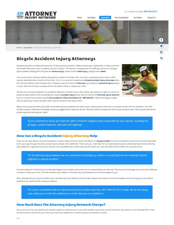 Upland bicycle accident injury attorneys
