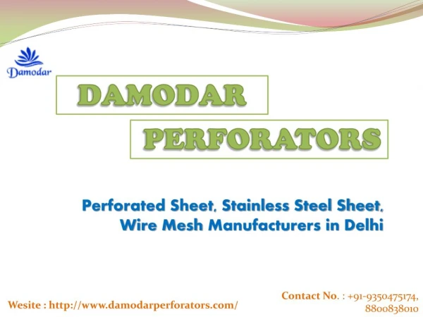 Perforated Sheet, Stainless Steel Sheet, Wire Mesh Manufacturers in Delhi