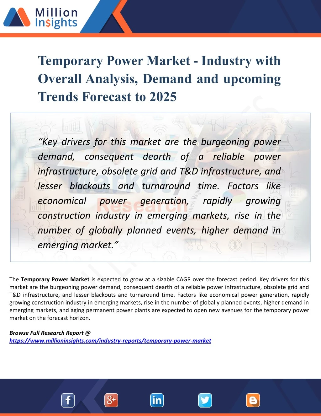 temporary power market industry with overall