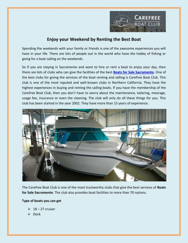 Enjoy your Weekend by Renting the Best Boat