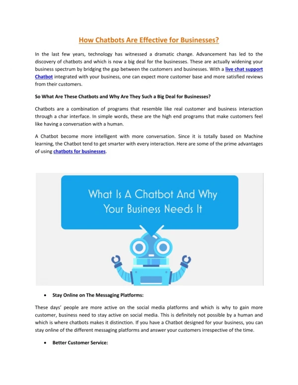How Chatbots Are Effective for Businesses?