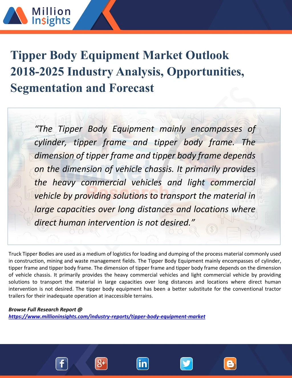 tipper body equipment market outlook 2018 2025
